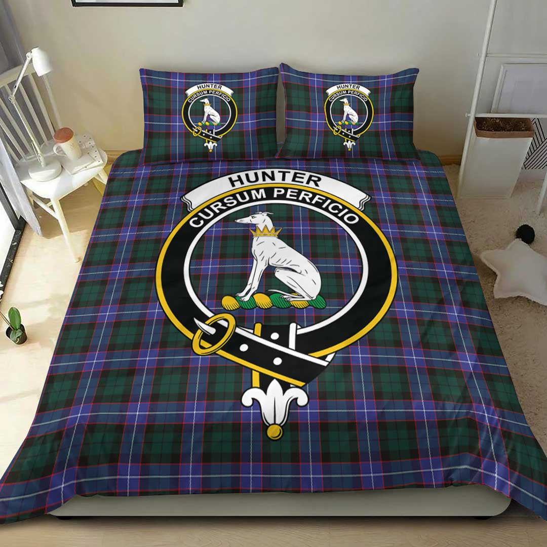 Hunter Modern Tartan Crest Bedding Set