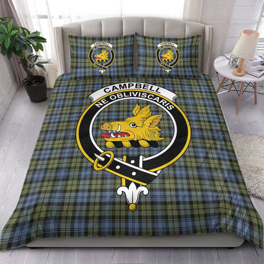 Campbell Faded Tartan Crest Bedding Set