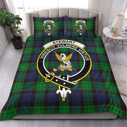 Stewart Old Modern Tartan Crest Bedding Set