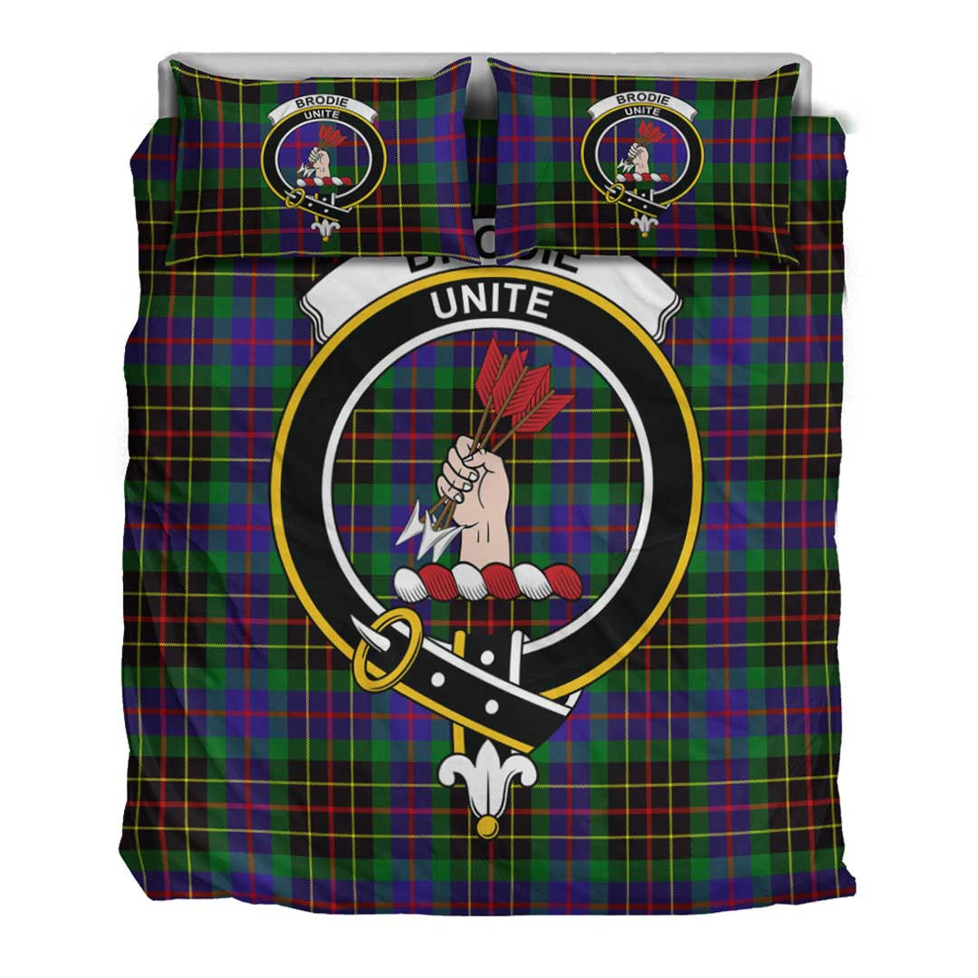 Brodie Hunting Modern Tartan Crest Bedding Set