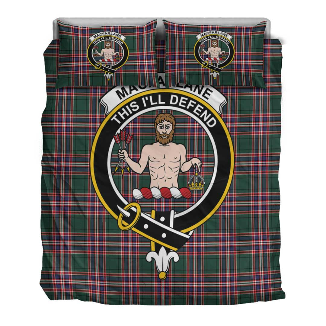 MacFarlane Hunting Modern Tartan Crest Bedding Set