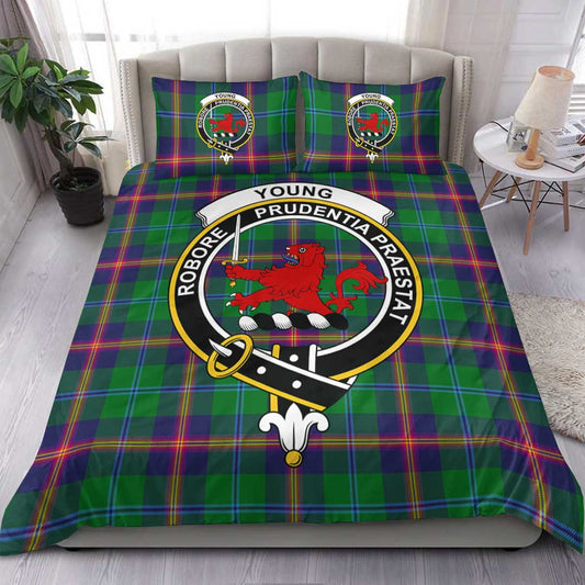 Young Modern Tartan Crest Bedding Set