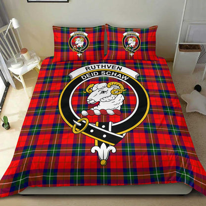 Ruthven Modern Tartan Crest Bedding Set