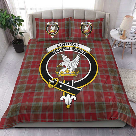 Lindsay Weathered Tartan Crest Bedding Set