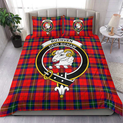 Ruthven Modern Tartan Crest Bedding Set