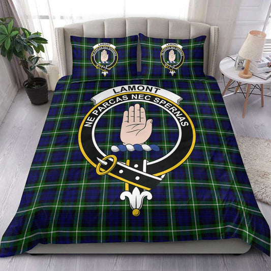 Lamont Modern Tartan Crest Bedding Set