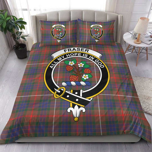 Fraser Hunting Modern Tartan Crest Bedding Set