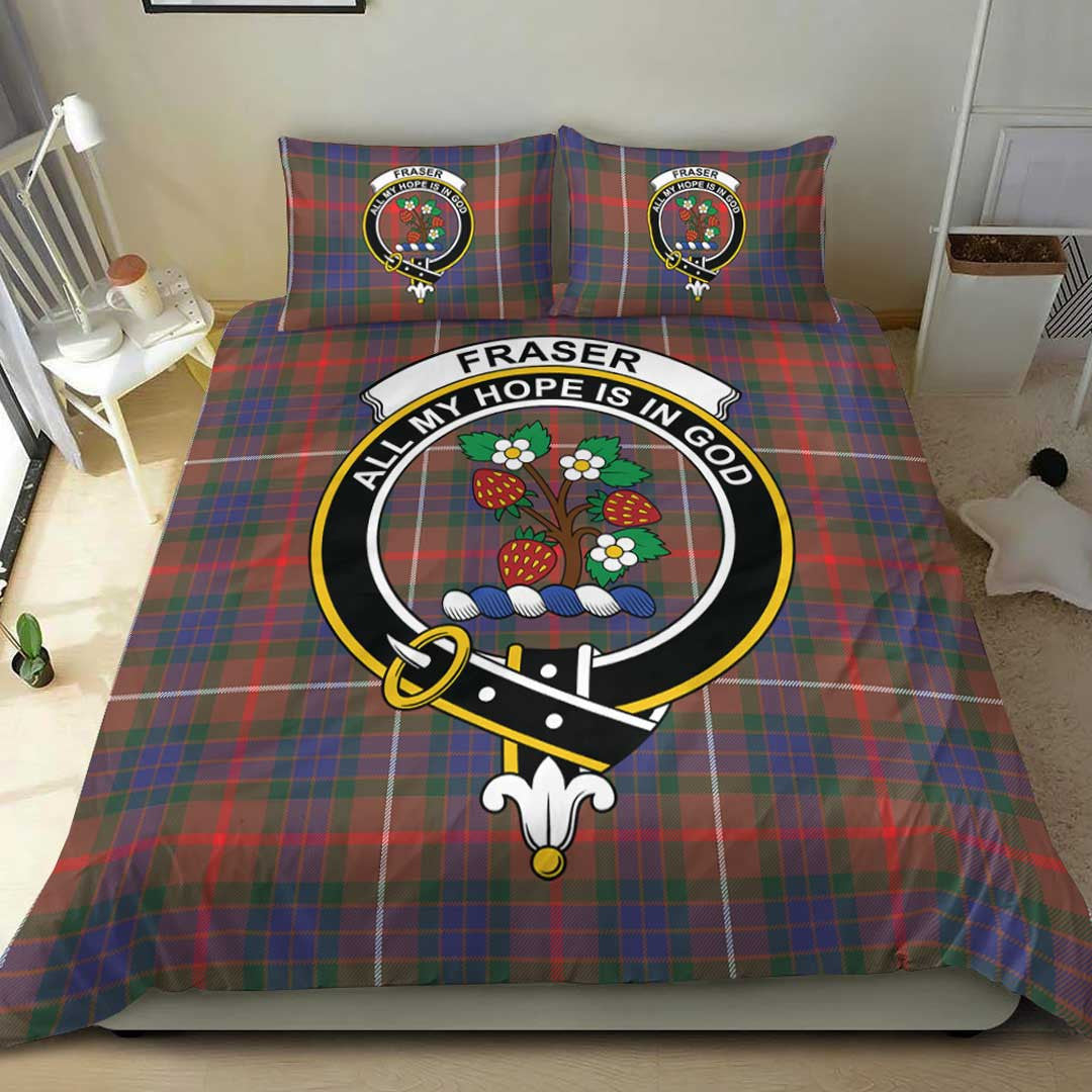 Fraser Hunting Modern Tartan Crest Bedding Set