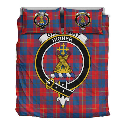 Galloway Red Tartan Crest Bedding Set