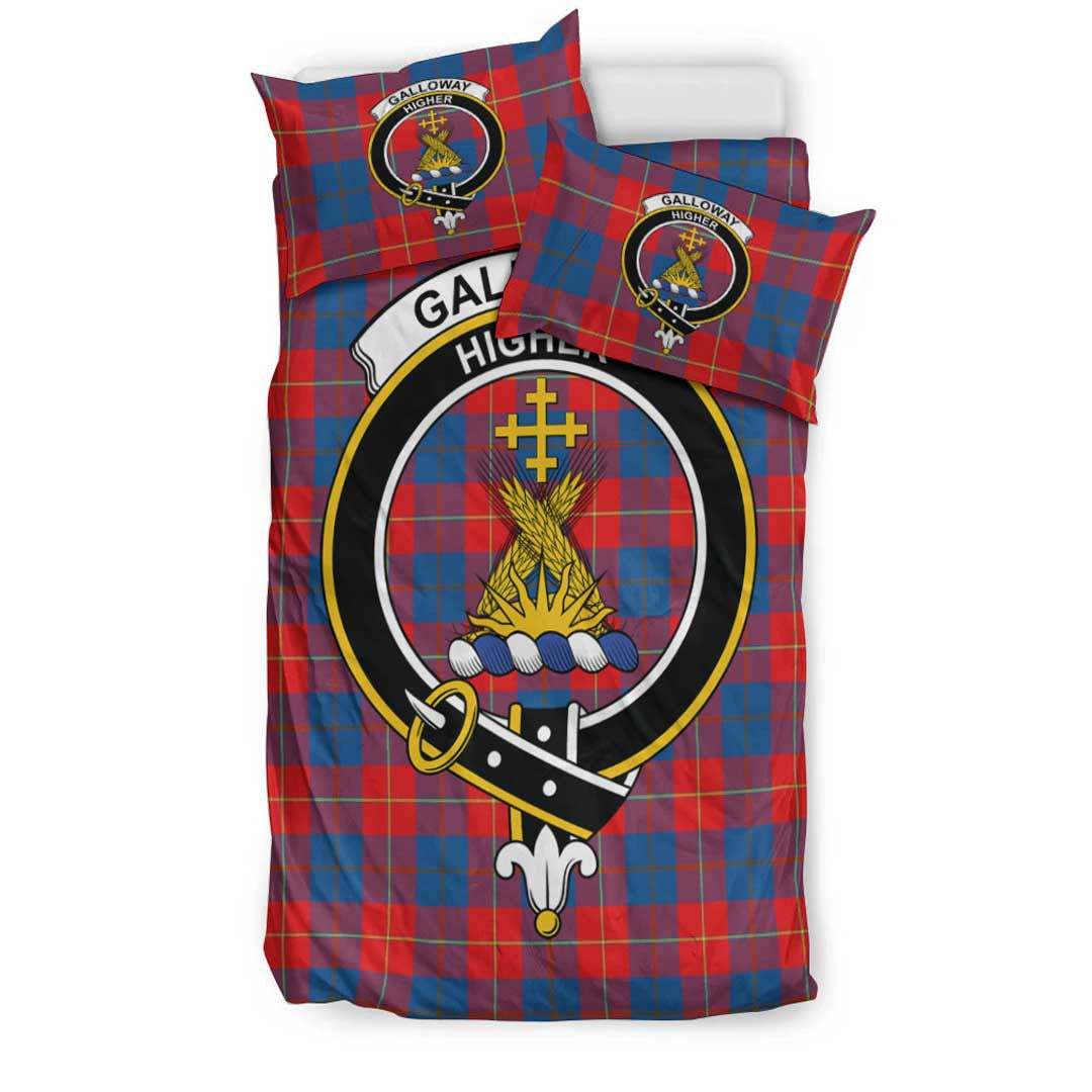 Galloway Red Tartan Crest Bedding Set