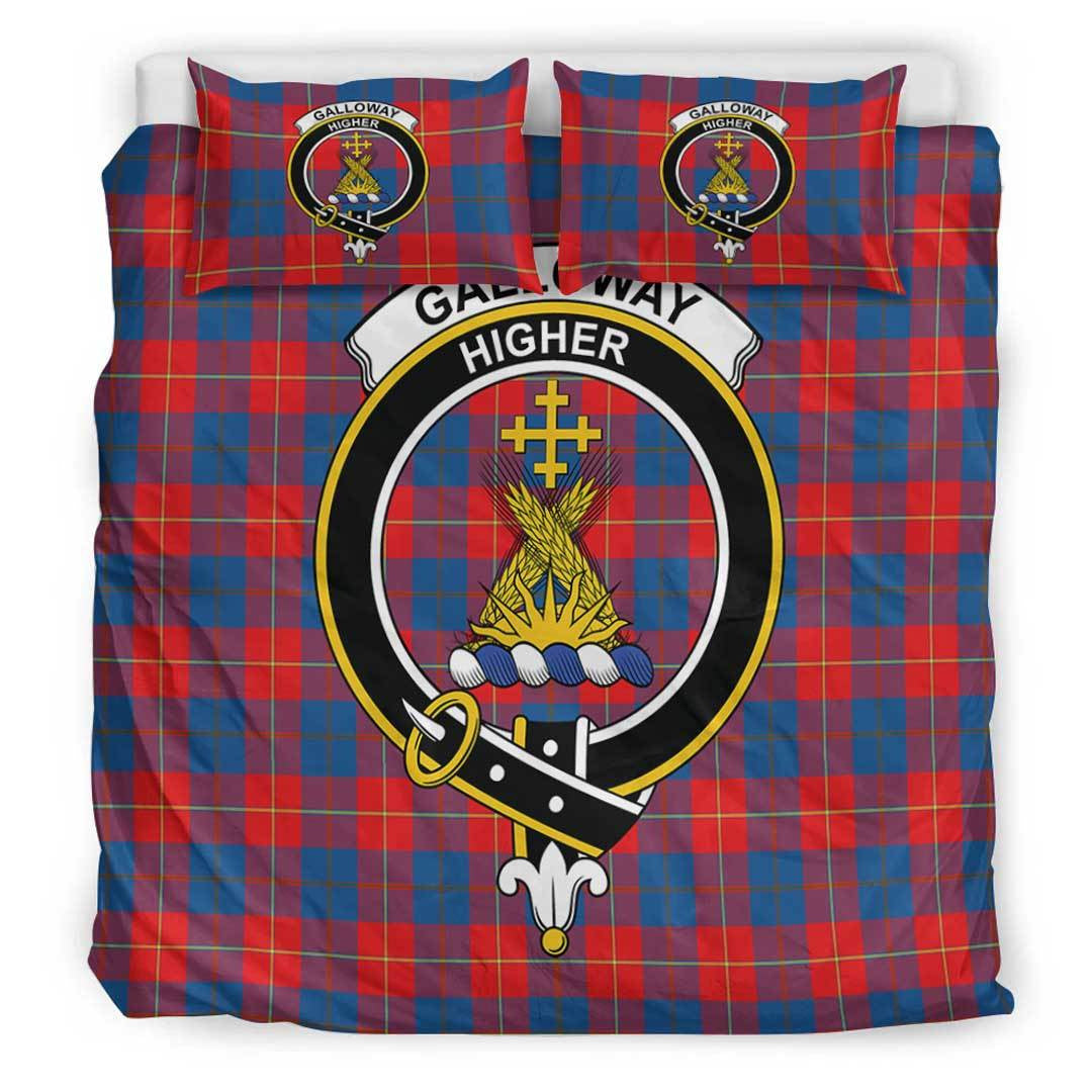 Galloway Red Tartan Crest Bedding Set