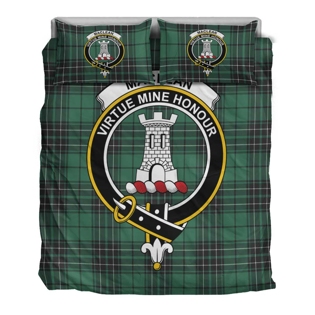 MacLean Hunting Tartan Crest Bedding Set