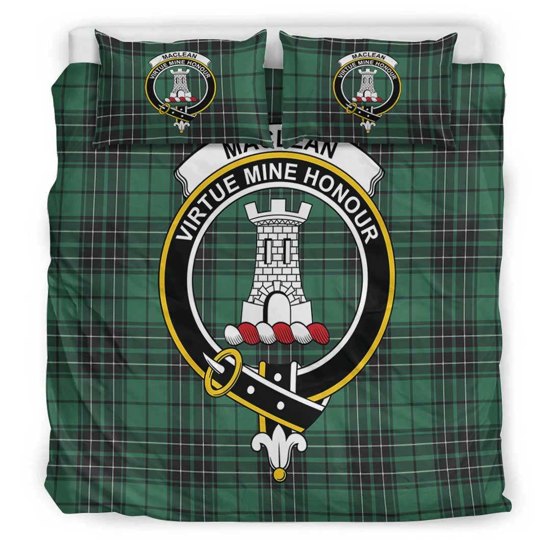 MacLean Hunting Tartan Crest Bedding Set