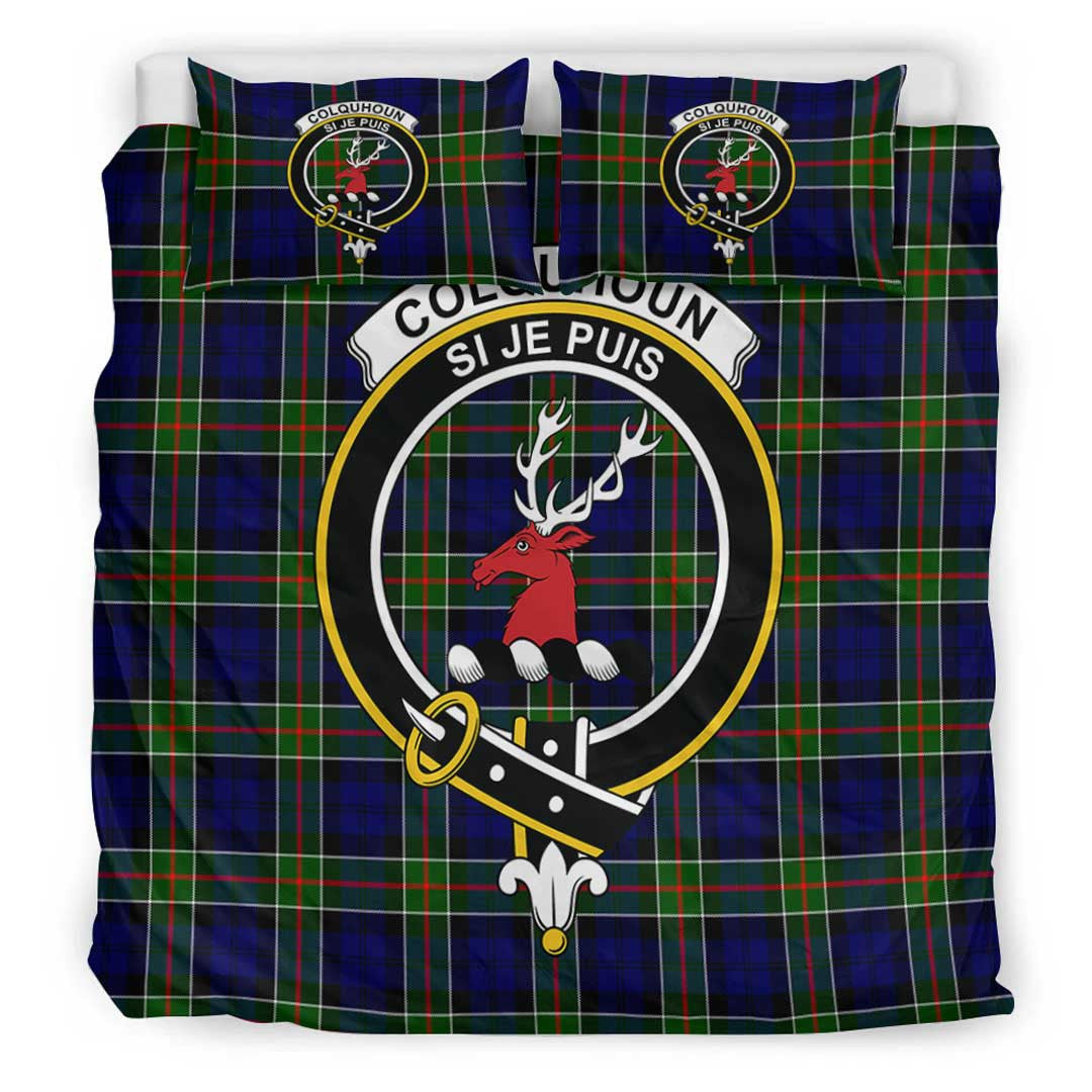 Colquhoun Modern Tartan Crest Bedding Set