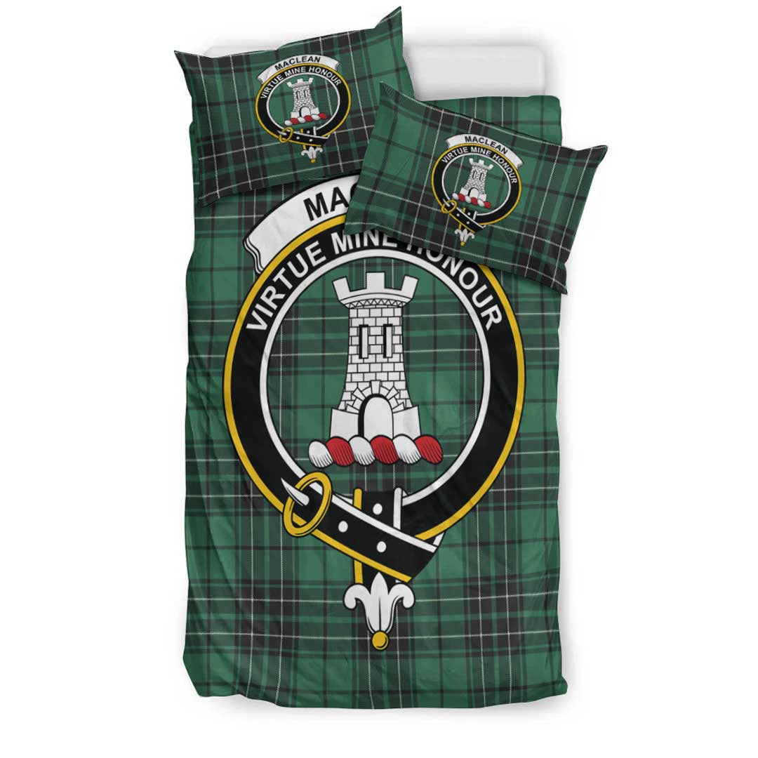 MacLean Hunting Tartan Crest Bedding Set