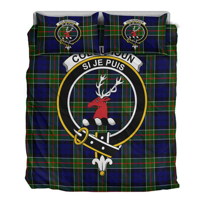 Colquhoun Modern Tartan Crest Bedding Set