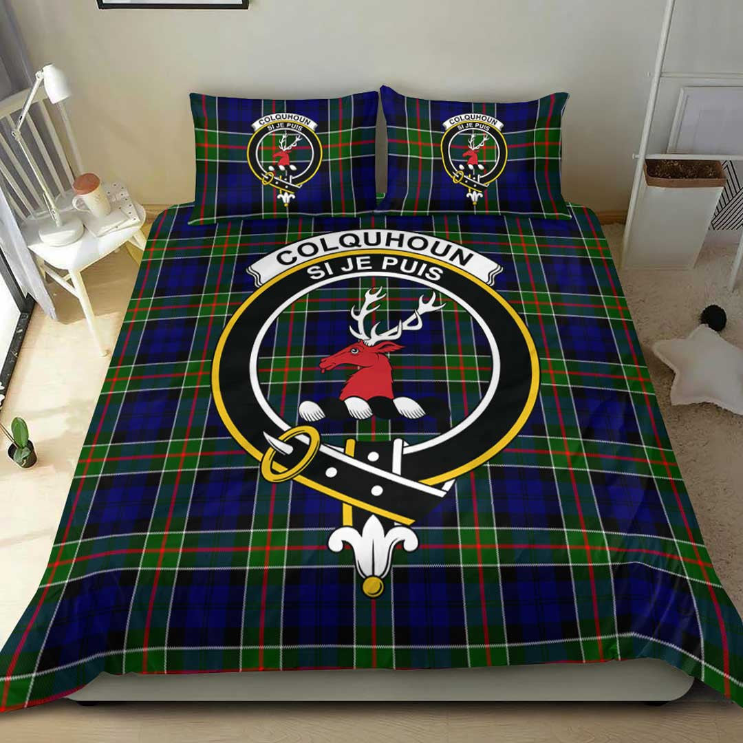 Colquhoun Modern Tartan Crest Bedding Set