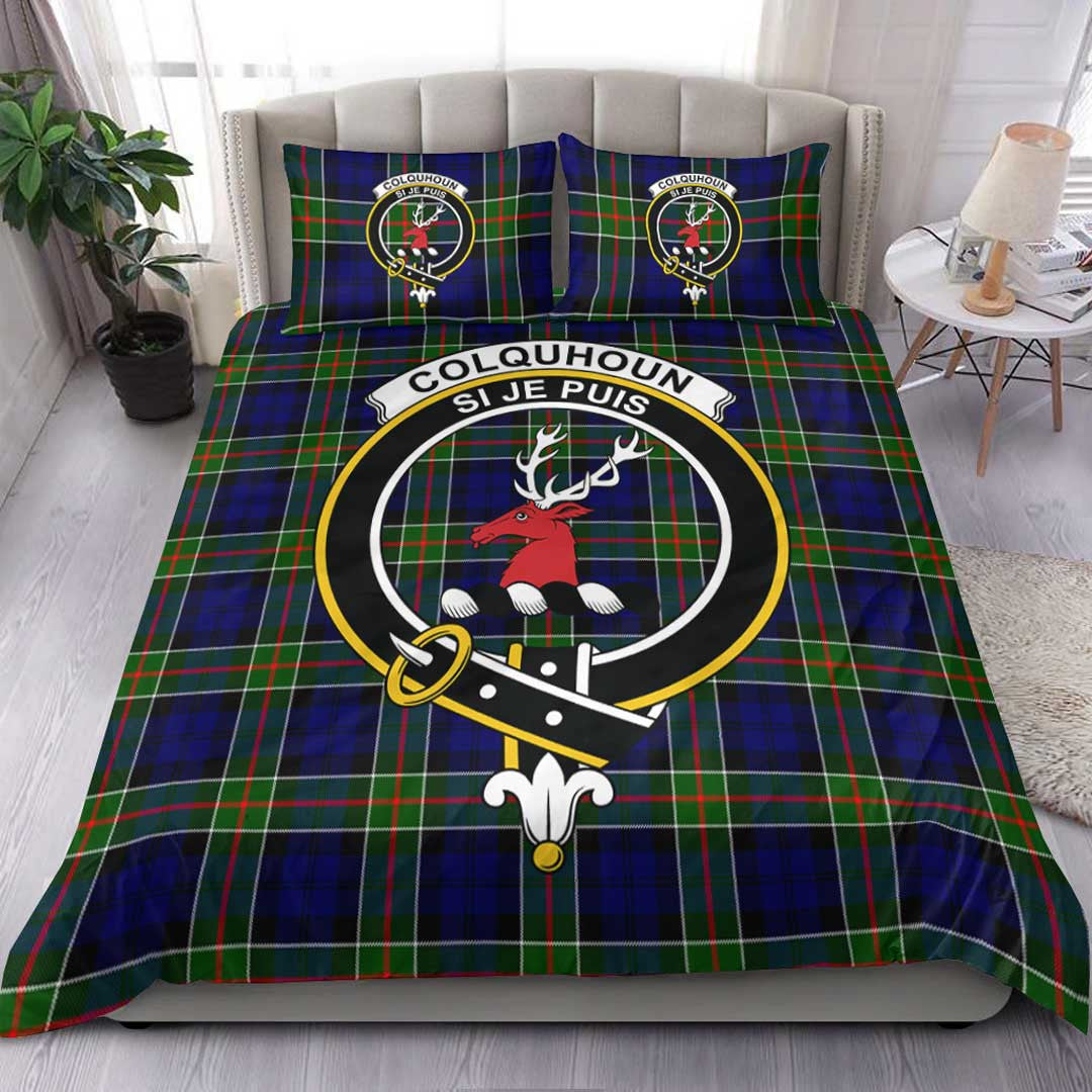 Colquhoun Modern Tartan Crest Bedding Set