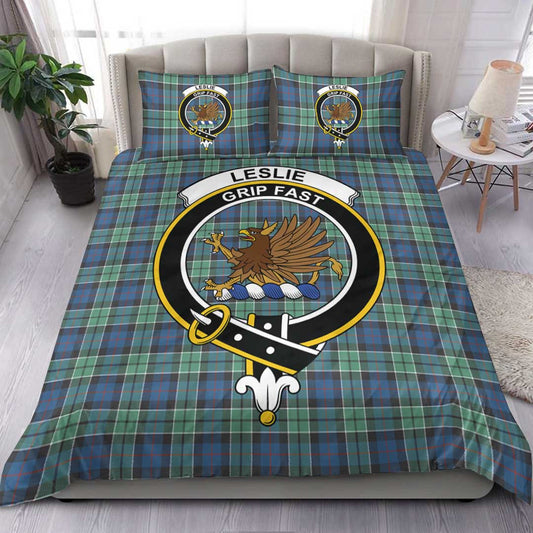 Leslie Hunting Tartan Crest Bedding Set