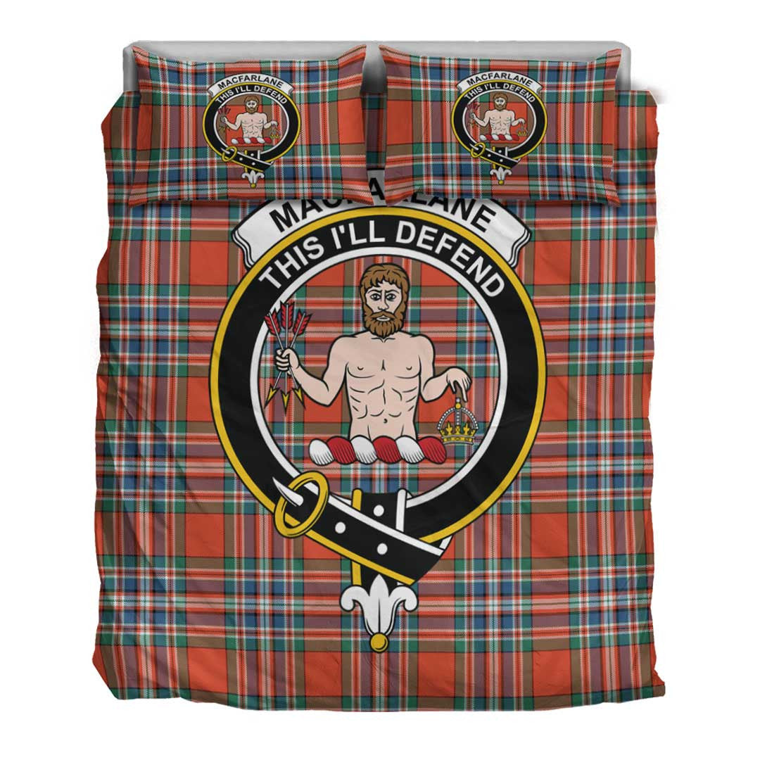 MacFarlane Ancient Tartan Crest Bedding Set