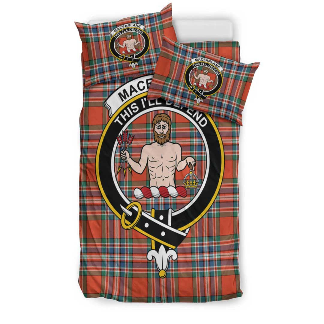 MacFarlane Ancient Tartan Crest Bedding Set