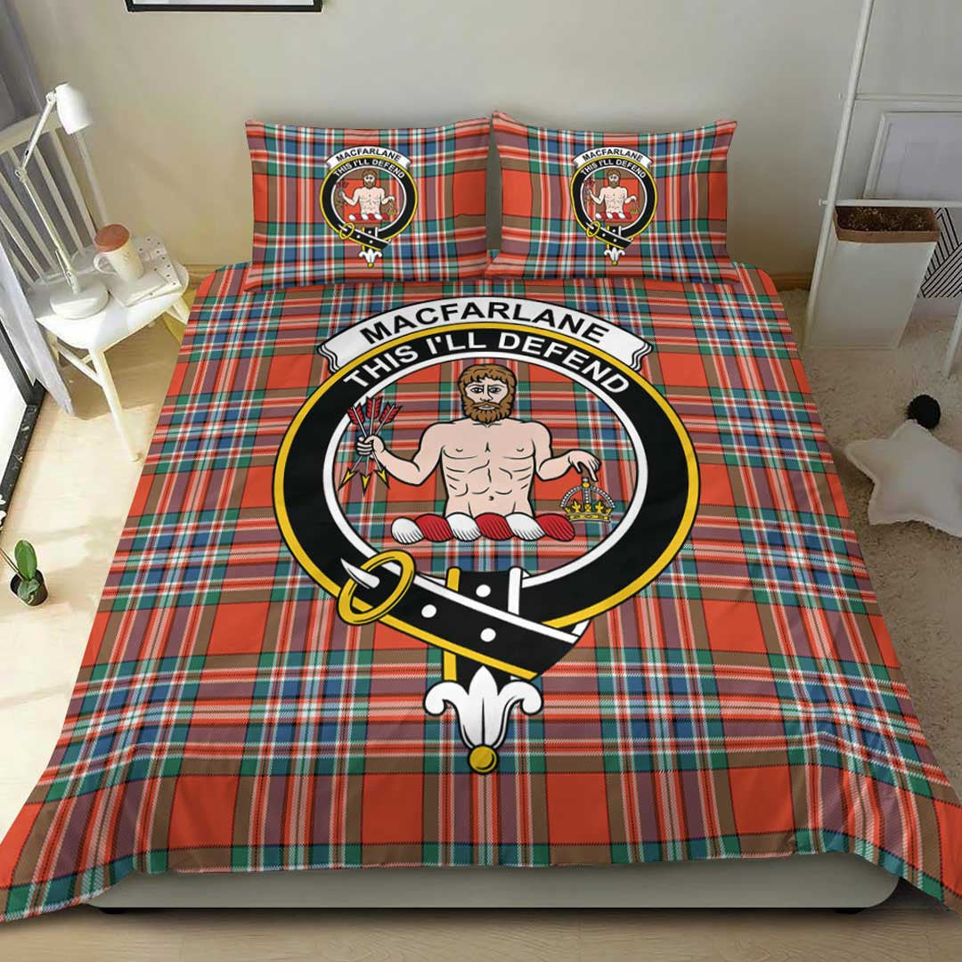 MacFarlane Ancient Tartan Crest Bedding Set