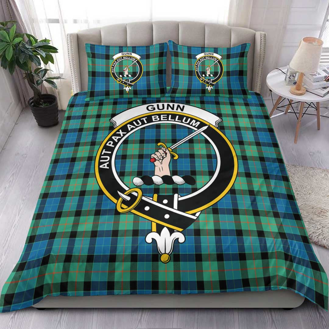 Gunn Ancient Tartan Crest Bedding Set