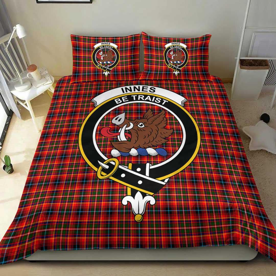 Innes Modern Tartan Crest Bedding Set