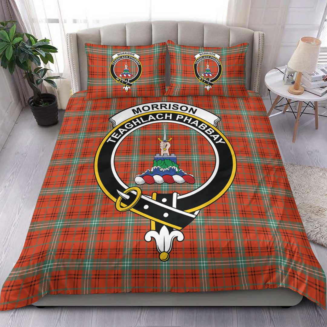 Morrison Red Ancient Tartan Crest Bedding Set