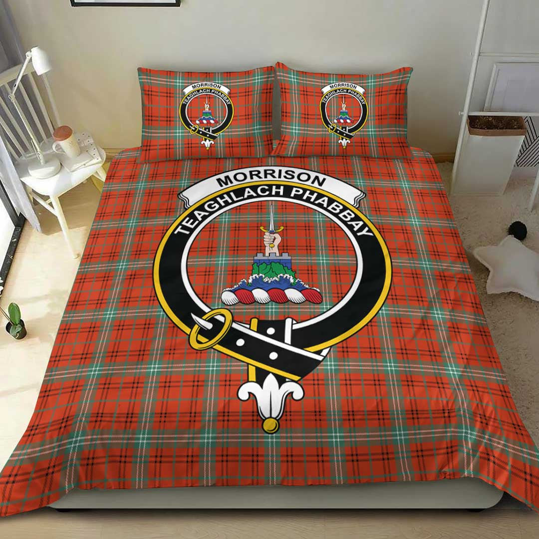 Morrison Red Ancient Tartan Crest Bedding Set