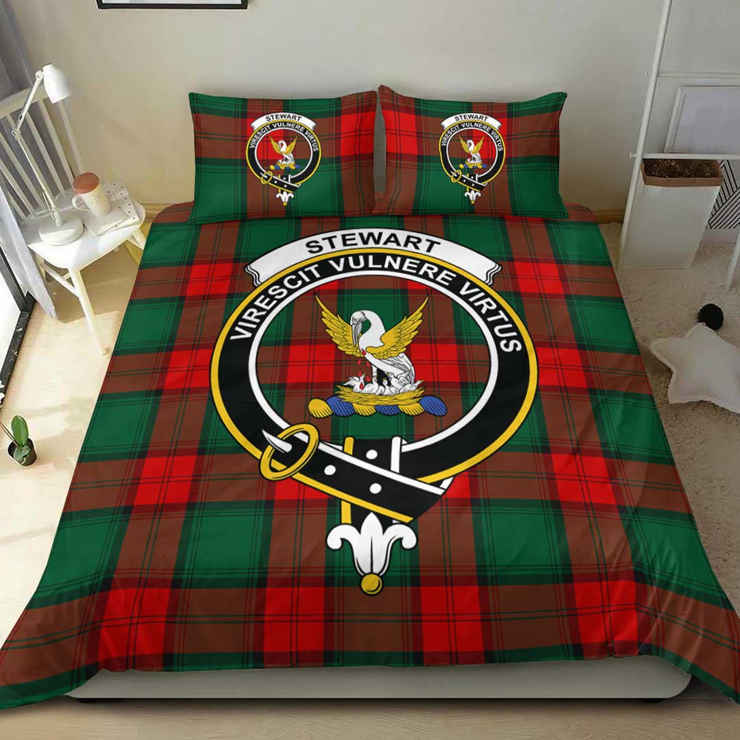 Stewart Atholl Modern Tartan Crest Bedding Set