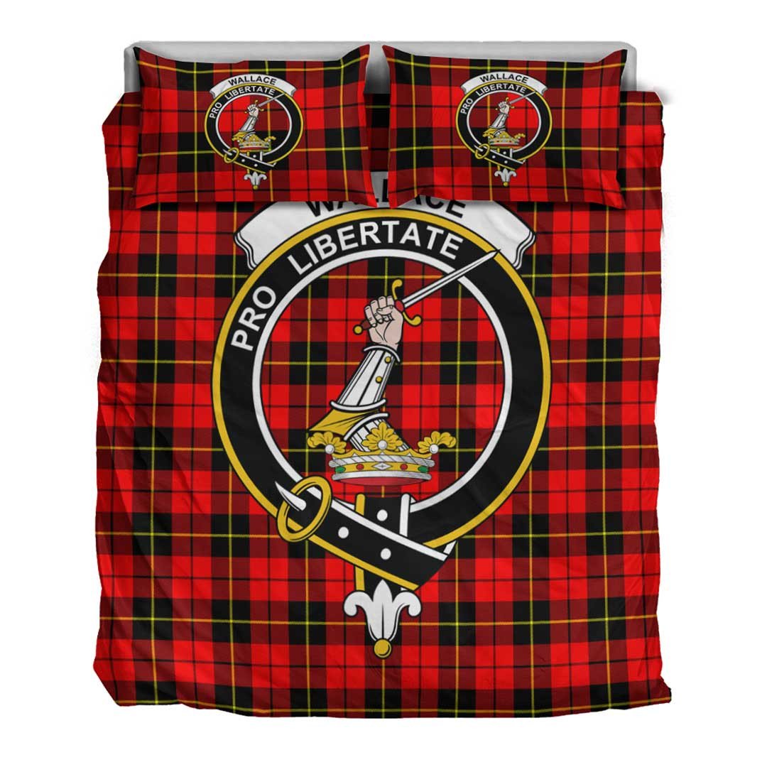 Wallace Hunting Red Tartan Crest Bedding Set