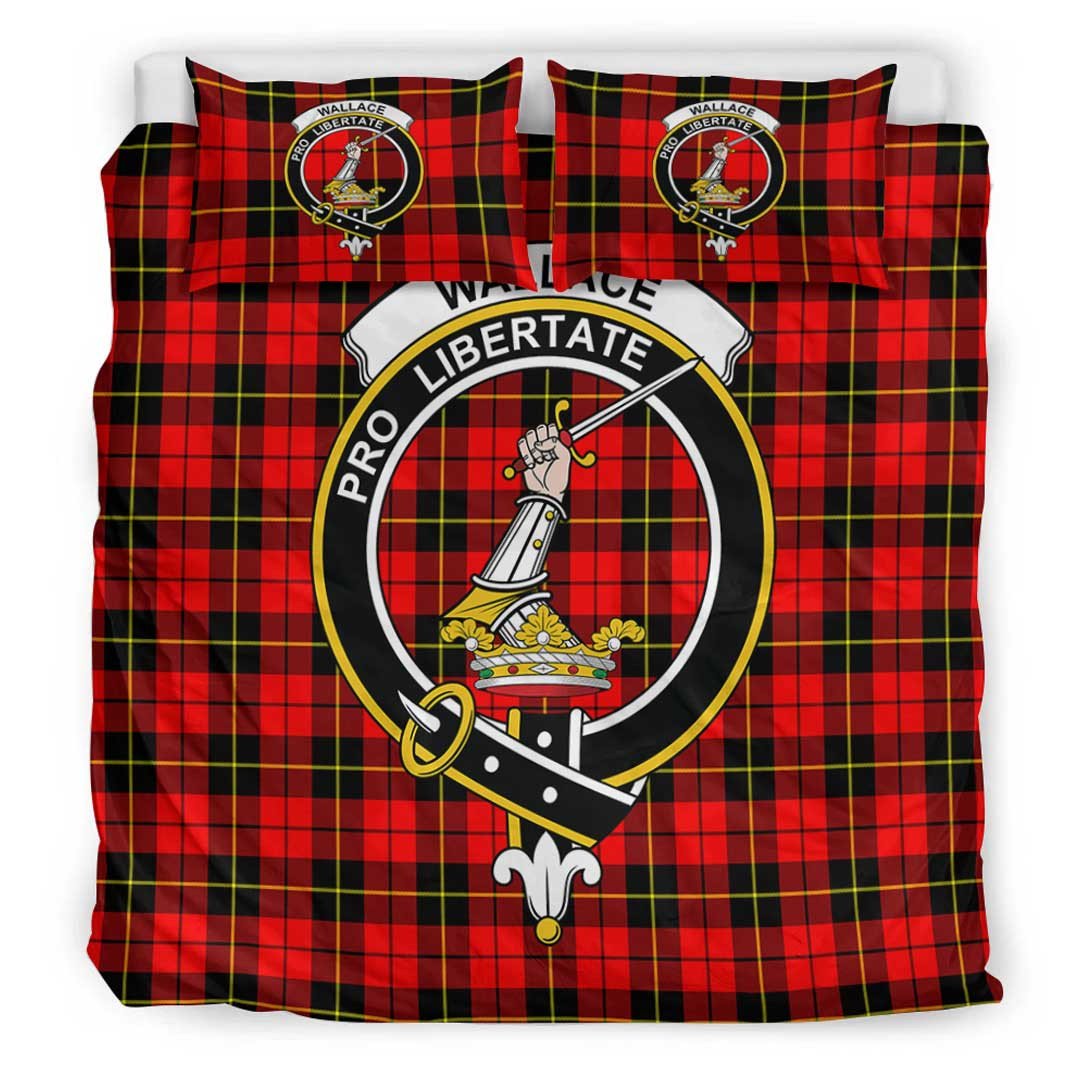 Wallace Hunting Red Tartan Crest Bedding Set