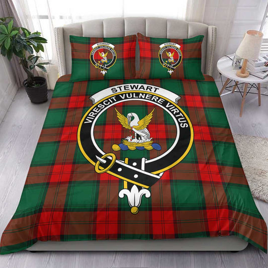 Stewart Atholl Modern Tartan Crest Bedding Set