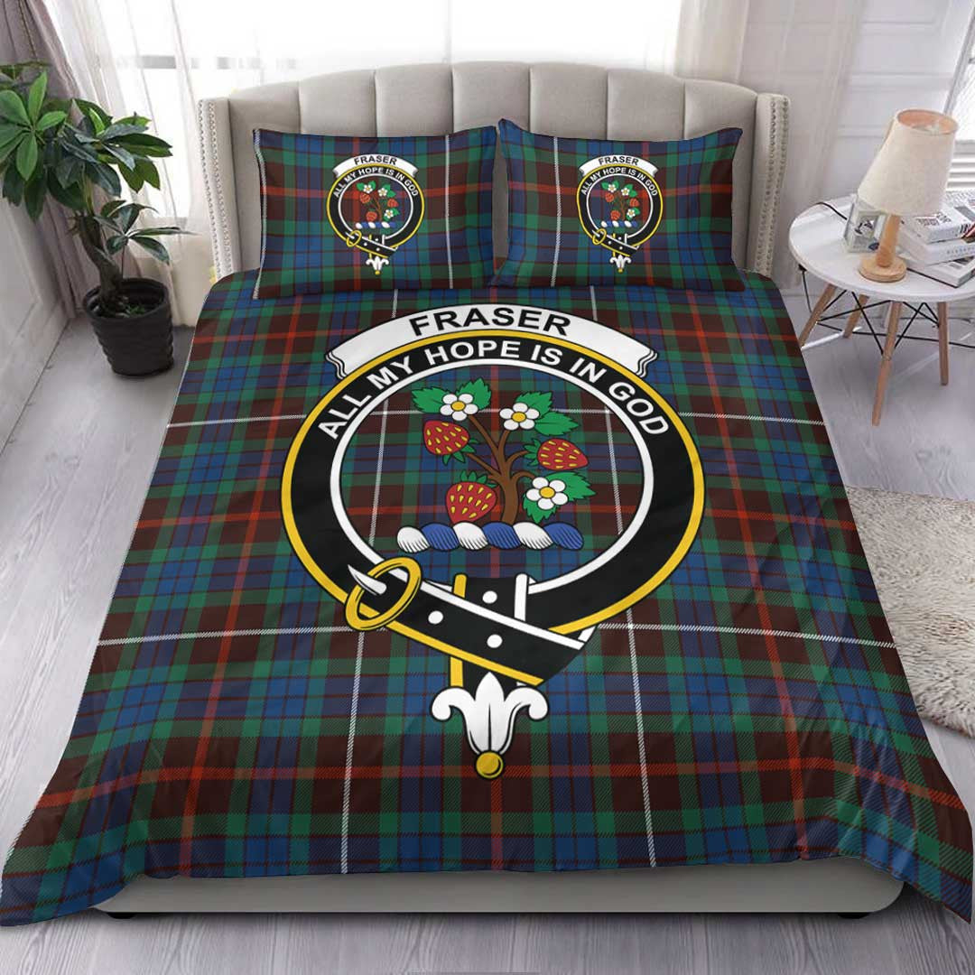 Fraser Hunting Ancient Tartan Crest Bedding Set