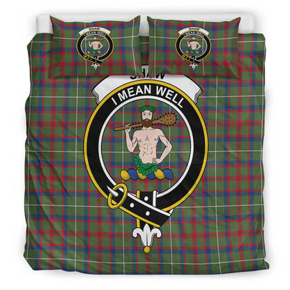 Shaw Green Modern Tartan Crest Bedding Set