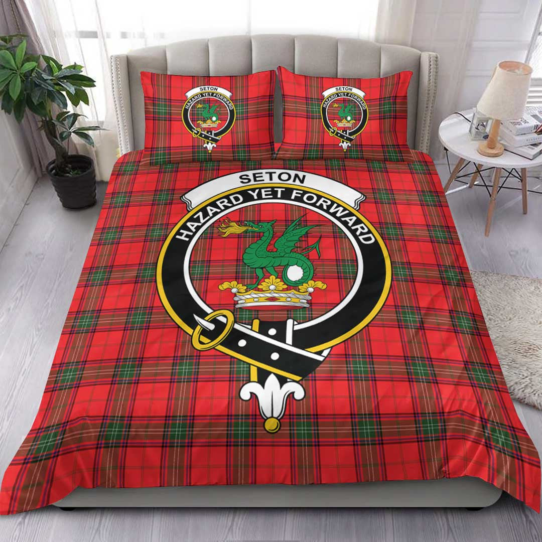 Seton Modern Tartan Crest Bedding Set