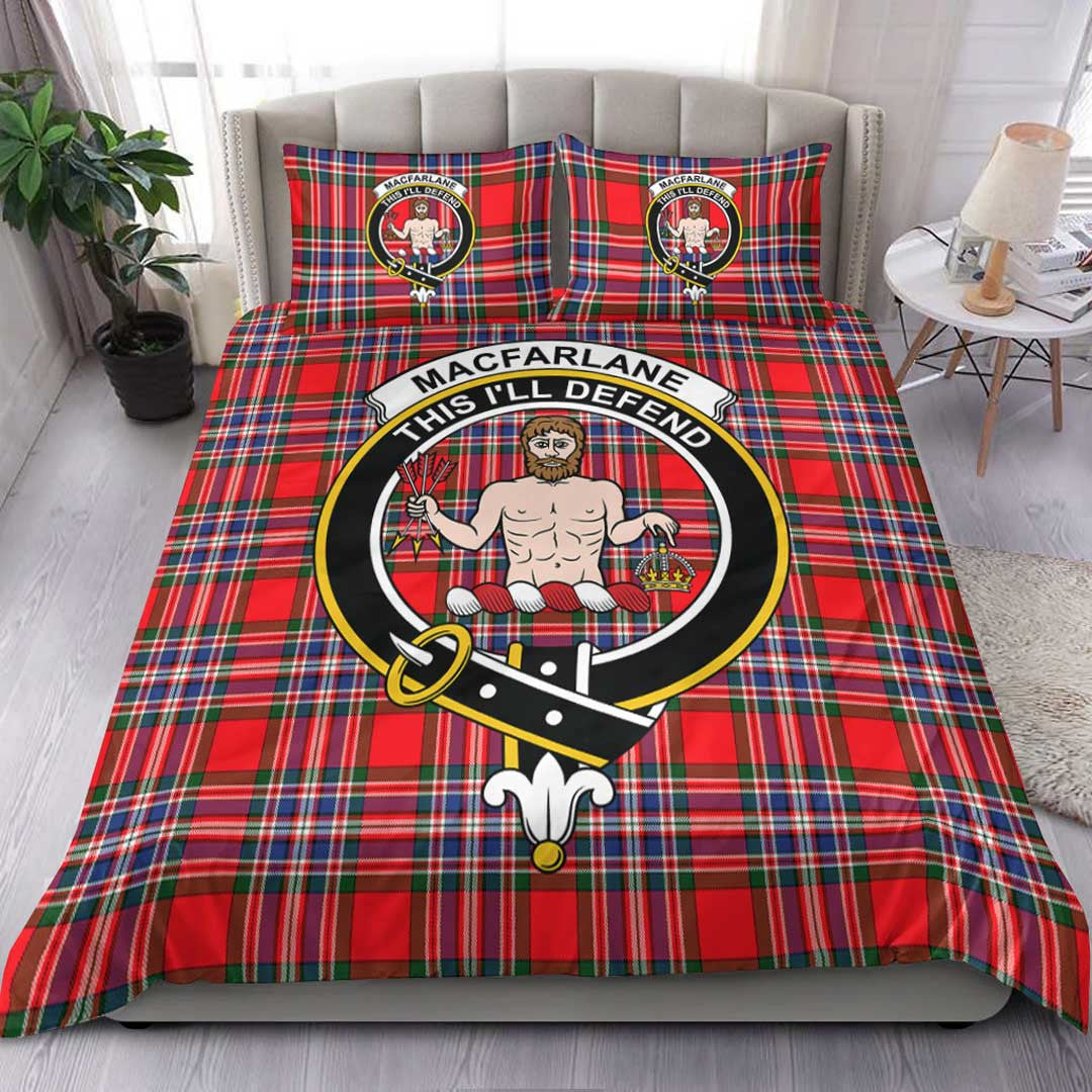 MacFarlane Modern Tartan Crest Bedding Set