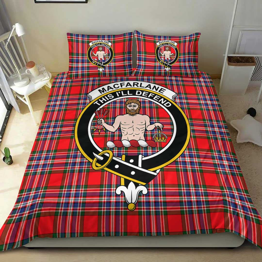 MacFarlane Modern Tartan Crest Bedding Set