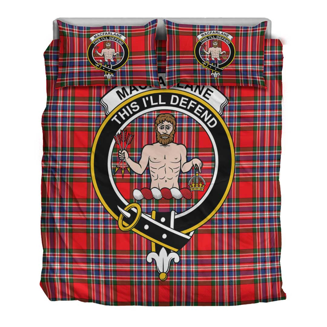 MacFarlane Modern Tartan Crest Bedding Set