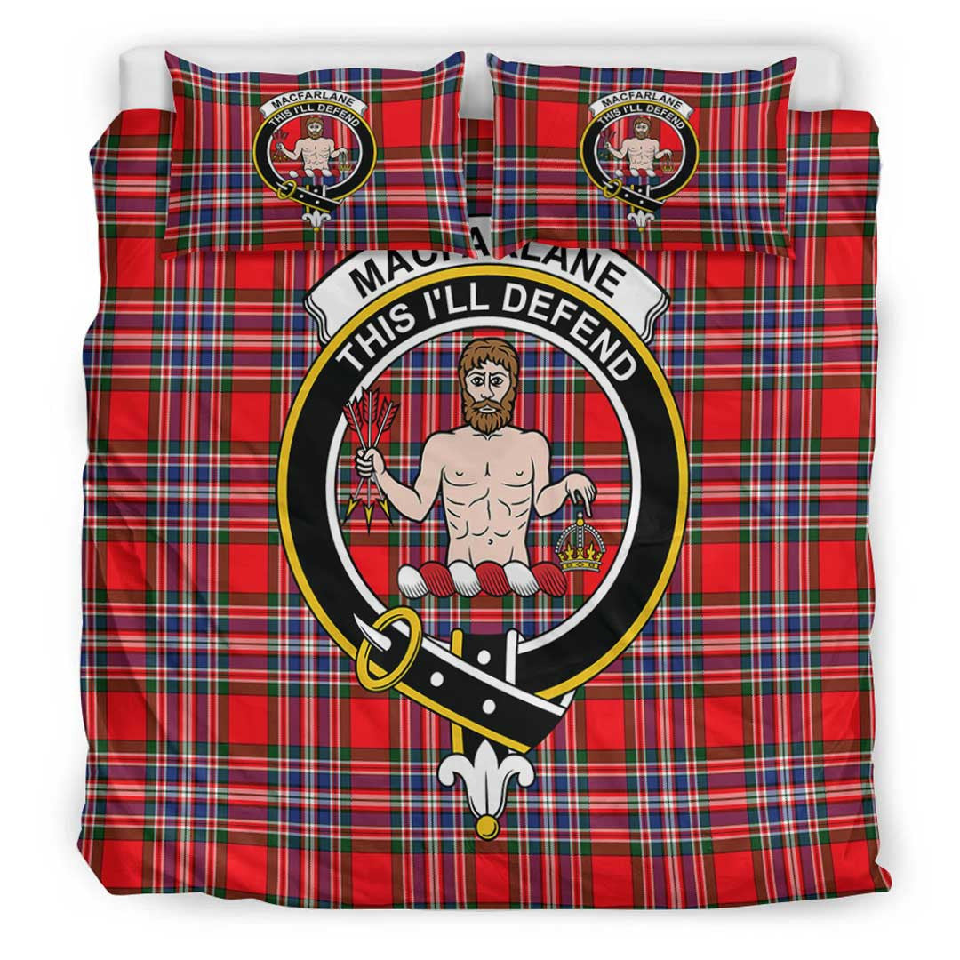 MacFarlane Modern Tartan Crest Bedding Set