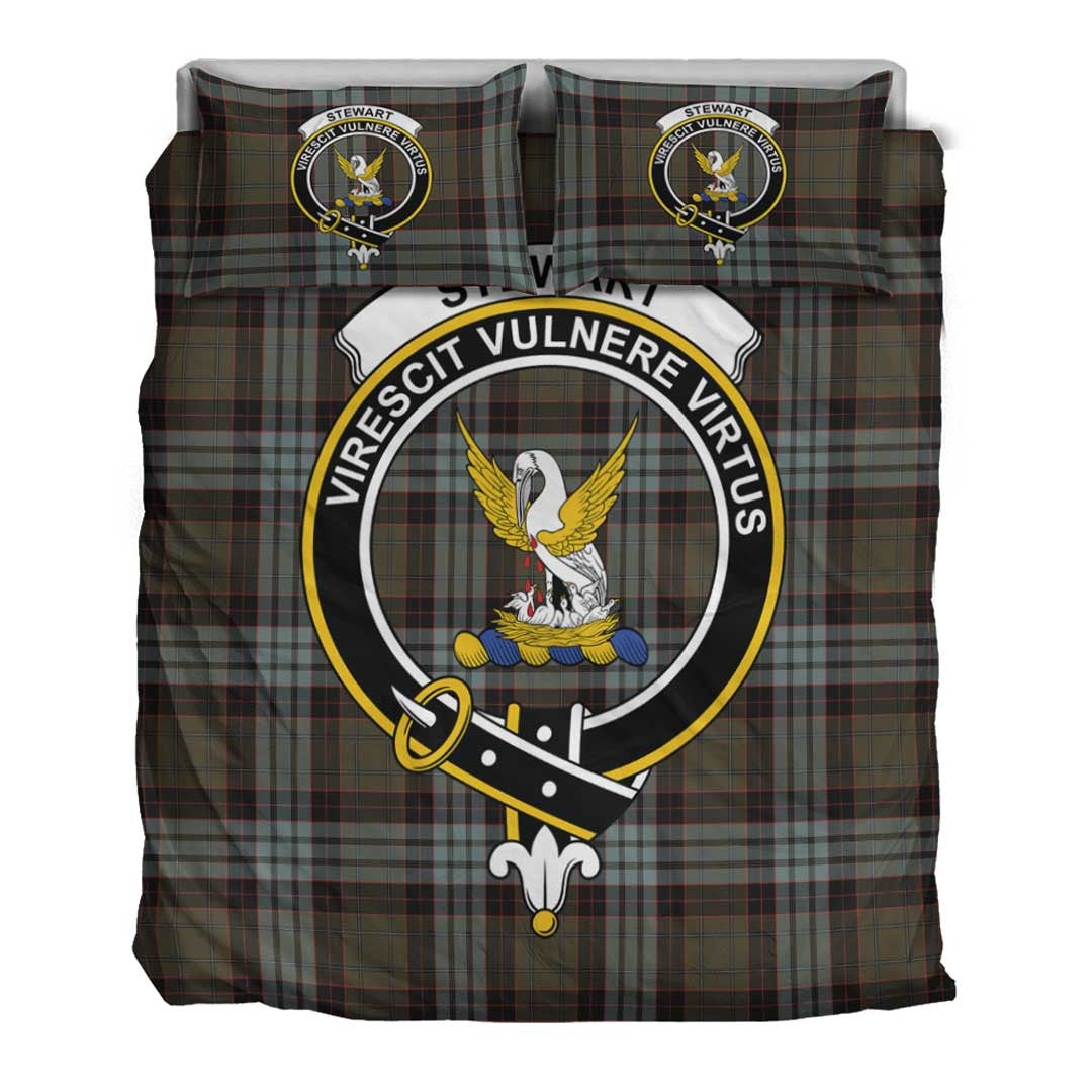 Stewart Old Weathered Tartan Crest Bedding Set