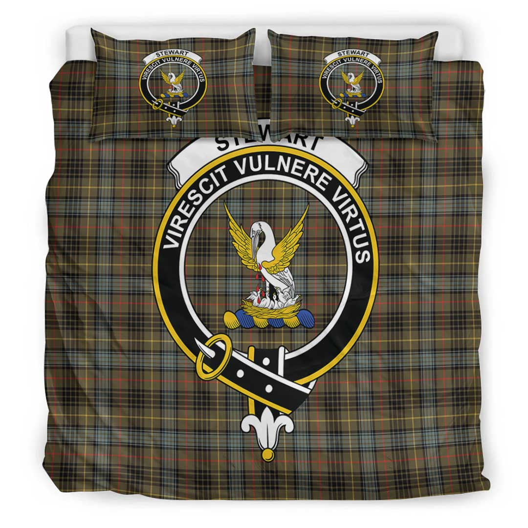 Stewart Hunting Weathered Tartan Crest Bedding Set