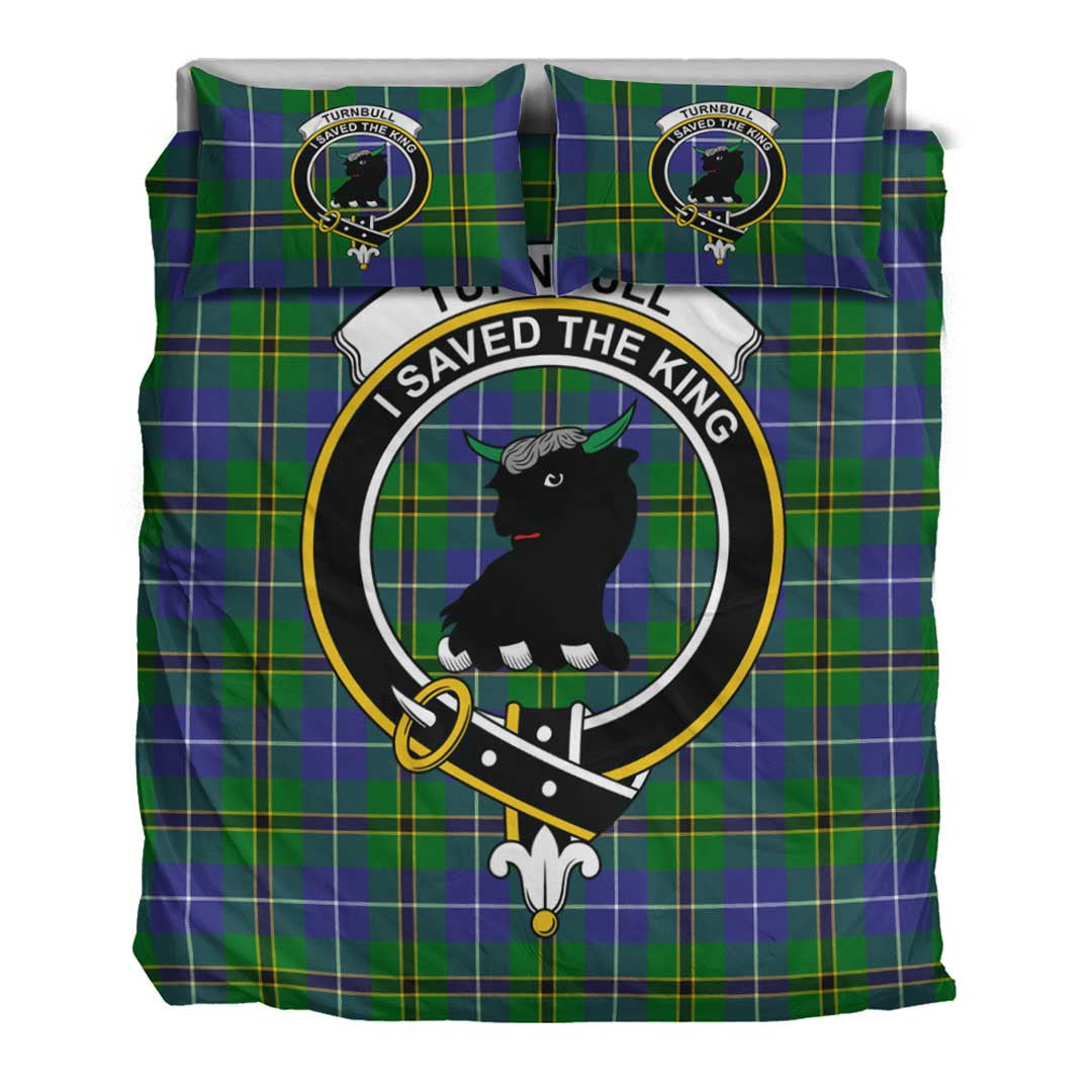 Turnbull Hunting Tartan Crest Bedding Set