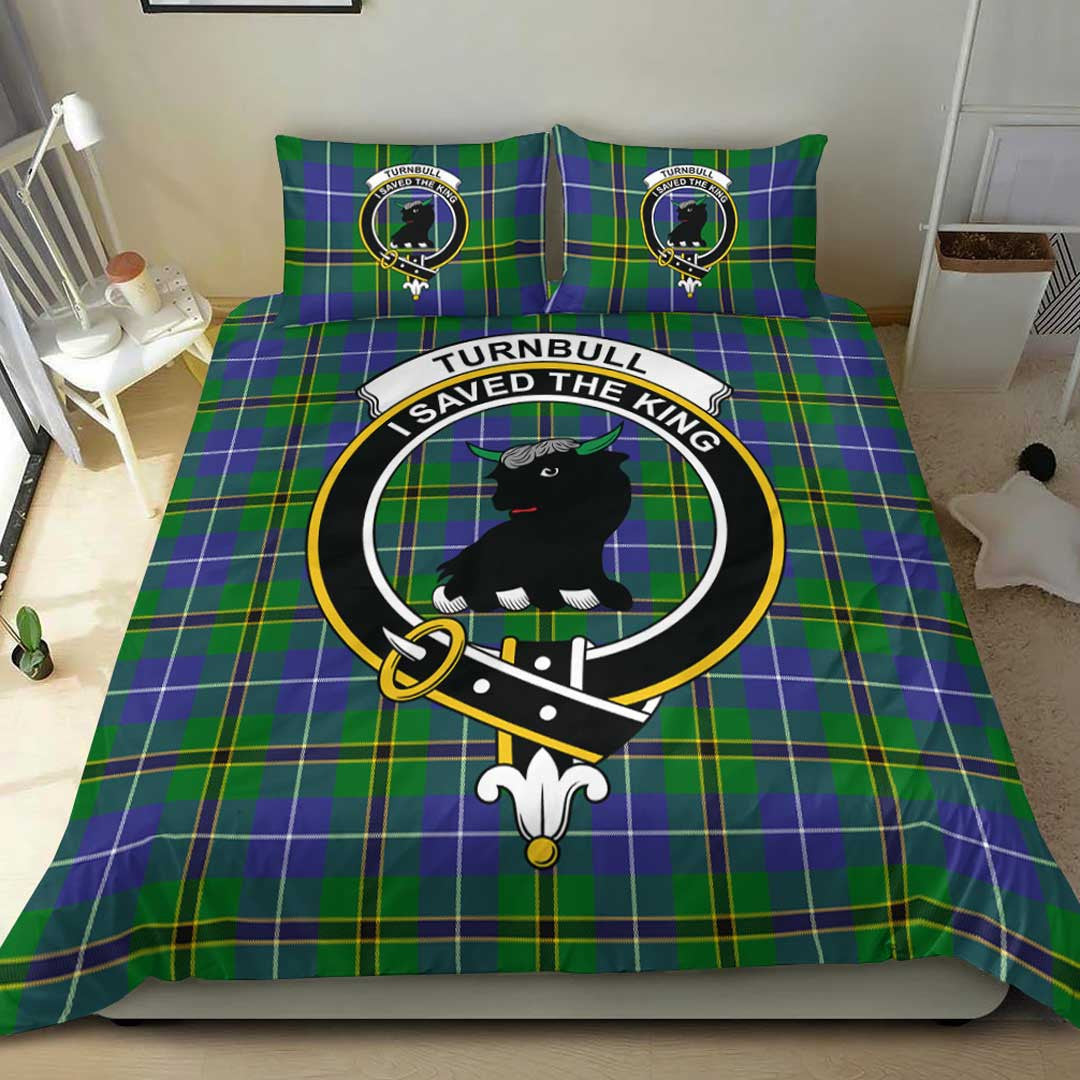 Turnbull Hunting Tartan Crest Bedding Set