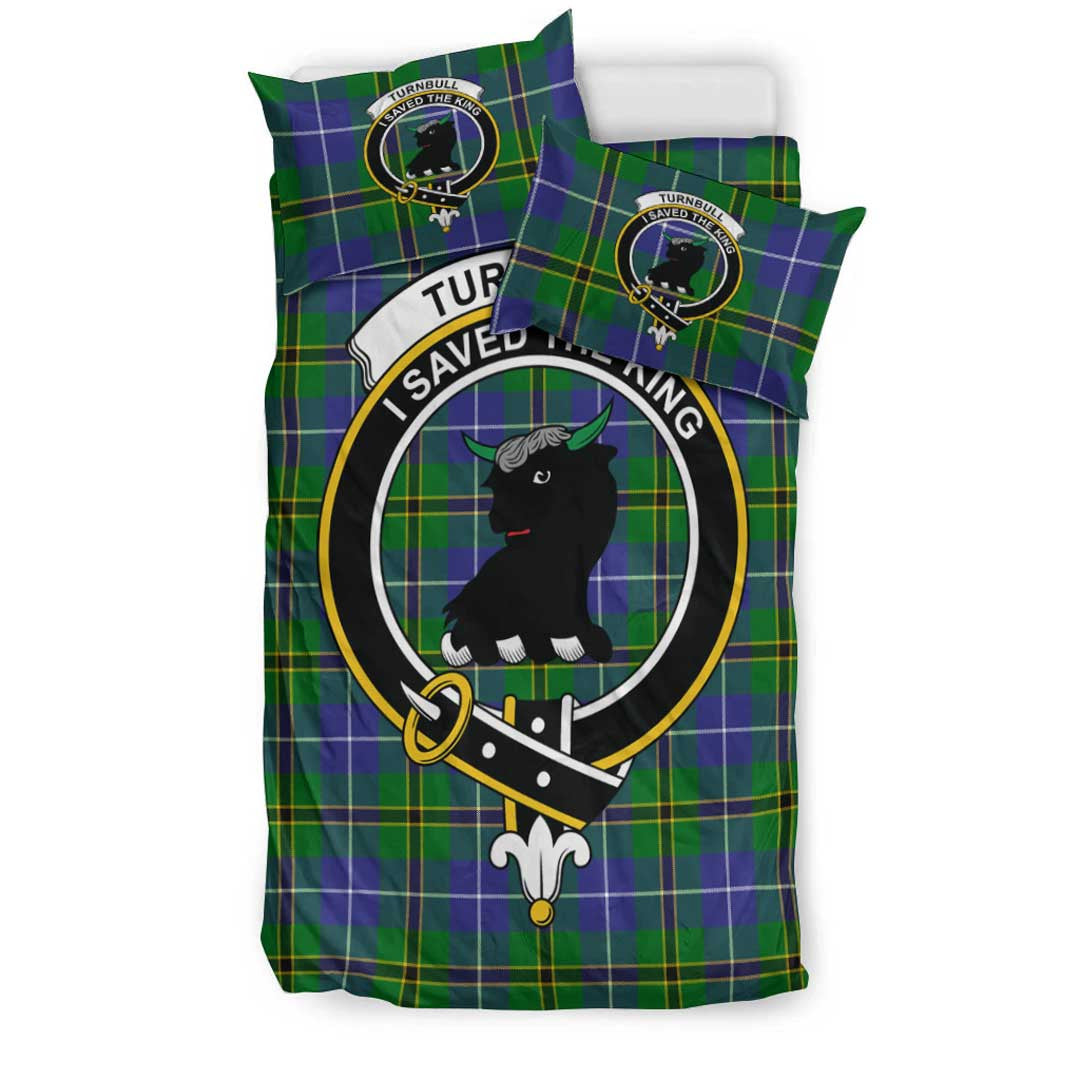 Turnbull Hunting Tartan Crest Bedding Set