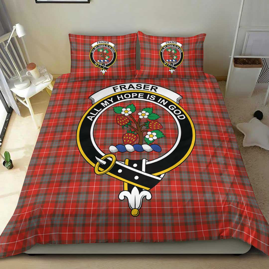 Fraser Weathered Tartan Crest Bedding Set