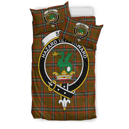 Seton Hunting Modern Tartan Crest Bedding Set