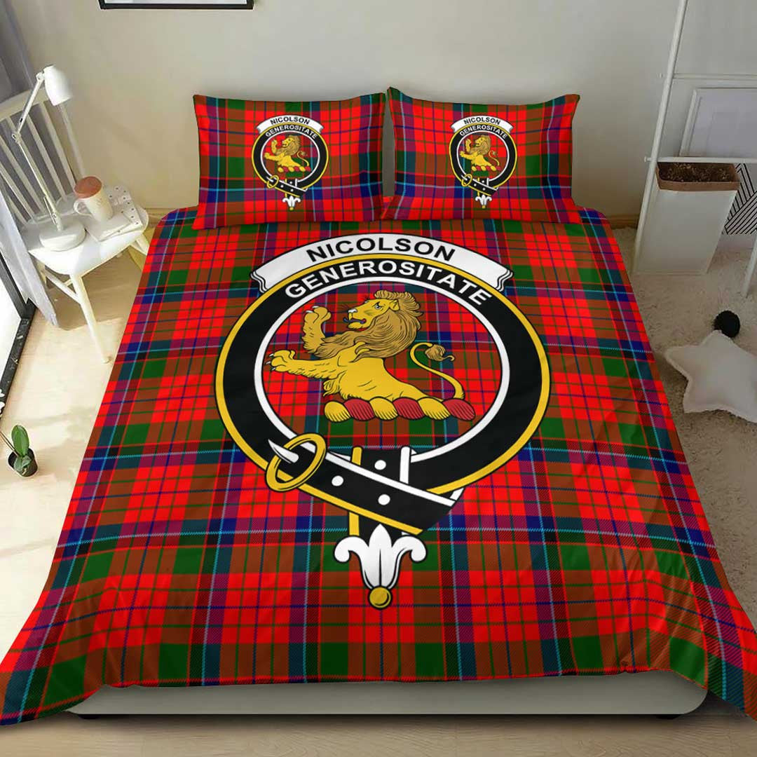 Nicolson Modern Tartan Crest Bedding Set