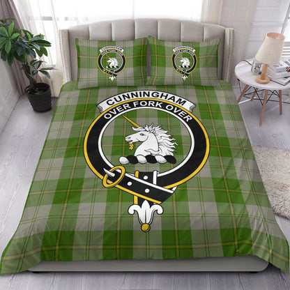 Cunningham Dress Green Dancers Tartan Crest Bedding Set